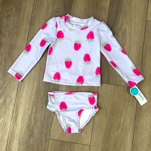 NEW Adorable Girls Berries 2 Piece Swimsuit | Size 2T |UPF 50+